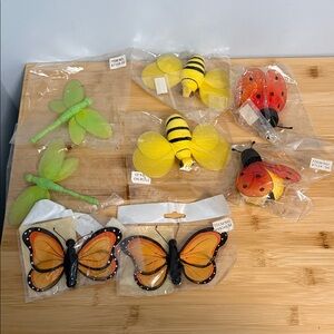 Set of Decorative Nylon Insect Magnets Butterflies, Bees, Ladybugs, Dragonflies